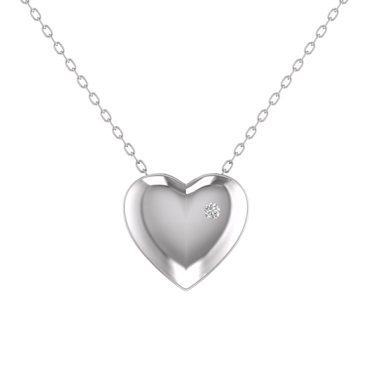 925 Sterling Silver Heart Shape Pendant Necklace For Her