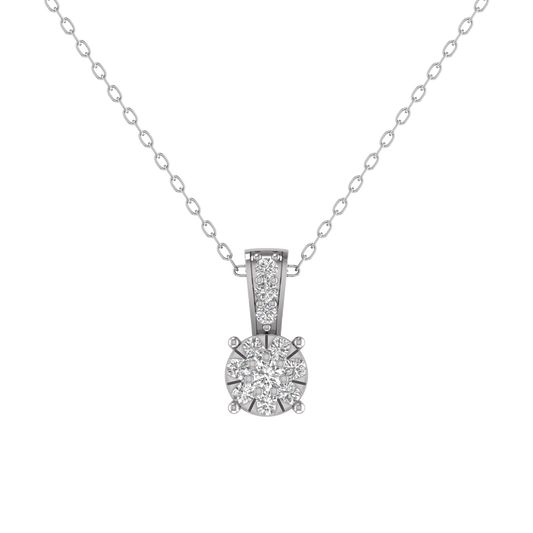 Sterling Silver Moissanite Diamond Pendant 18 Inch Chain