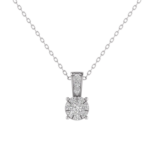 Sterling Silver Moissanite Diamond Pendant 18 Inch Chain