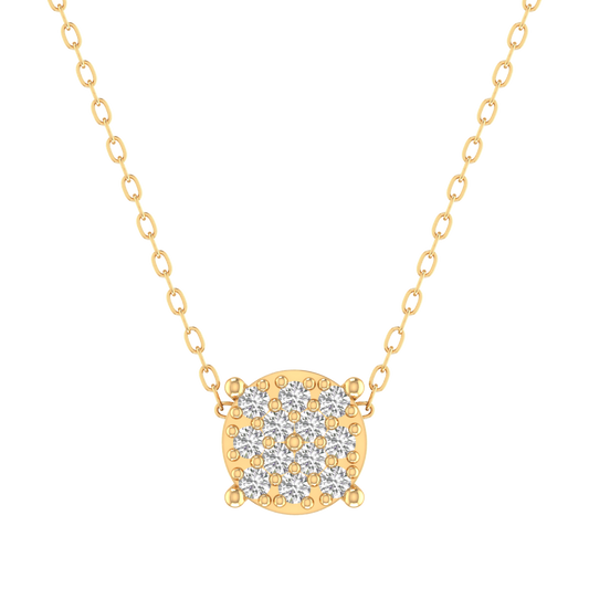 True Elegant 1CT Moissanite Pendant Necklace 18kt Gold Over Sterling Silver