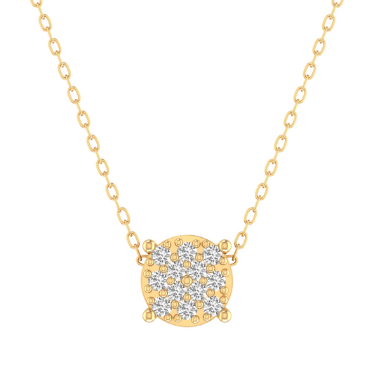 True Elegant 1CT Moissanite Pendant Necklace 18kt Gold Over Sterling Silver