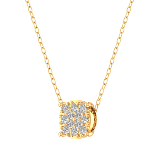True Elegant 1CT Moissanite Pendant Necklace 18kt Gold Over Sterling Silver