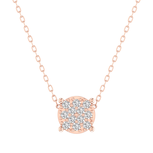 1.0CT Pave Moissanite Diamond Pendant 18kt Rose gold On Sterling Silver