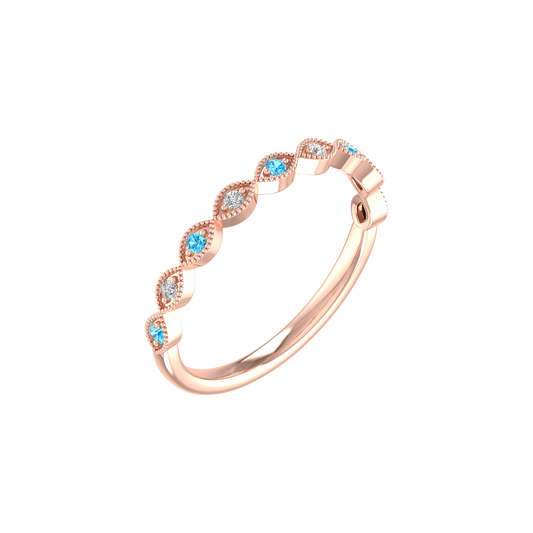 0.13CT Topaz And Moissanite Dainty Wedding Ring In 18kt Gold Over Sterling Silver