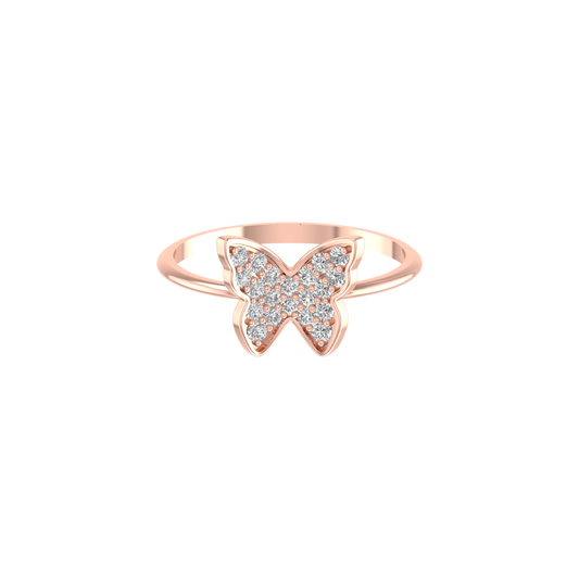 True Elegant 0.50ct. t.w. Moissanite  Diamond Butterfly Ring in 14kt Rose Gold Over Sterling Silver