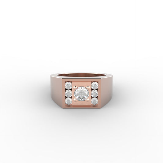 2.0Ct Moissanite Diamond Engagement Ring For Men in 925 Sterling Silver With 14kt Rose Gold Finish