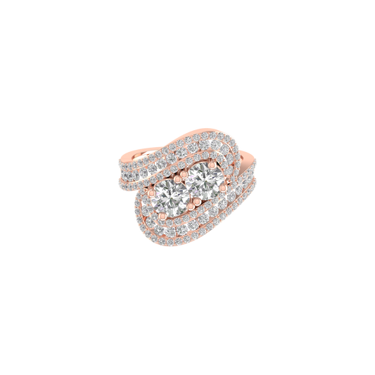 2.0Ct Moissanite Diamond Engagement Ring For Her In 18kt Rose Gold Over Sterling silver