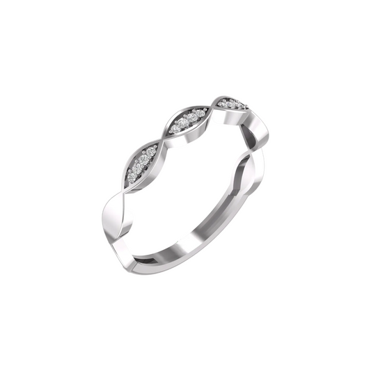 1.0CT Moissanite Diamond Dainty Ring For Her In 14kt White Gold Over Sterling Silver
