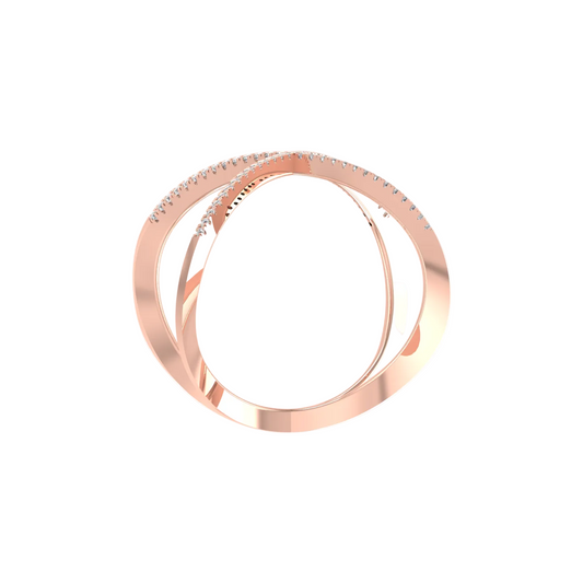 True Elegant Moissanite Dainty X Criss Cross Ring For Her In 14kt Rose Gold Over Sterling Silver