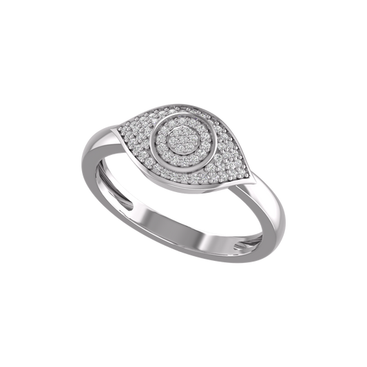 1.50CT Pave Set Moissanite Diamond Evil Eye Ring For Her 925 Sterling Silver 925