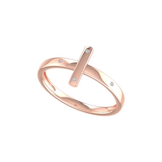 True Elegany Diamond Dainty Cross Ring for Woman In Sterling Silver