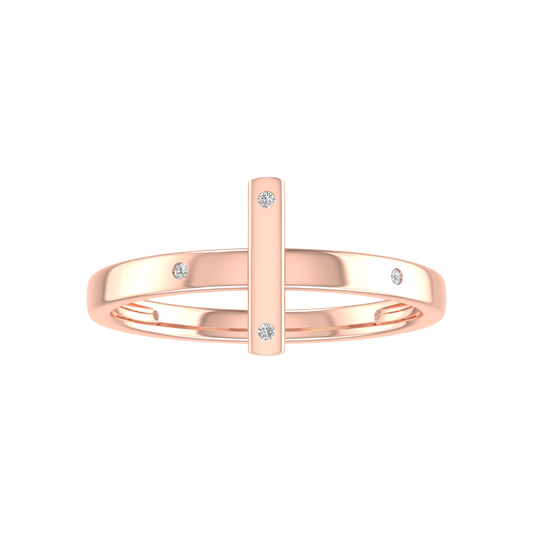 True Elegany Diamond Dainty Cross Ring for Woman In Sterling Silver