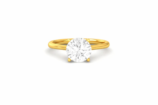 Round Cut Moissanite Solitaire Engagement Ring