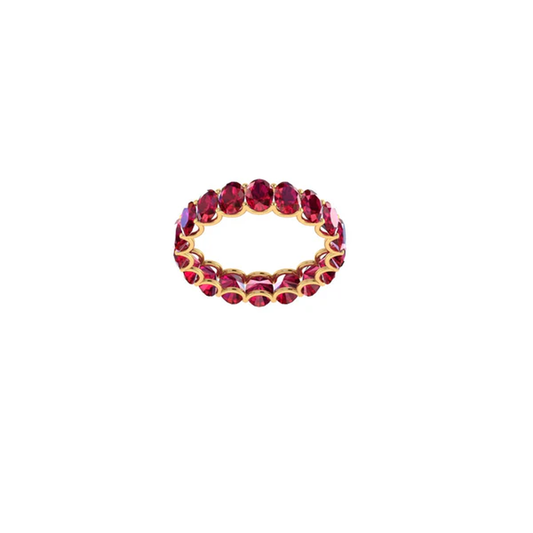 Round Cut Ruby Full Eternity Band Ring
