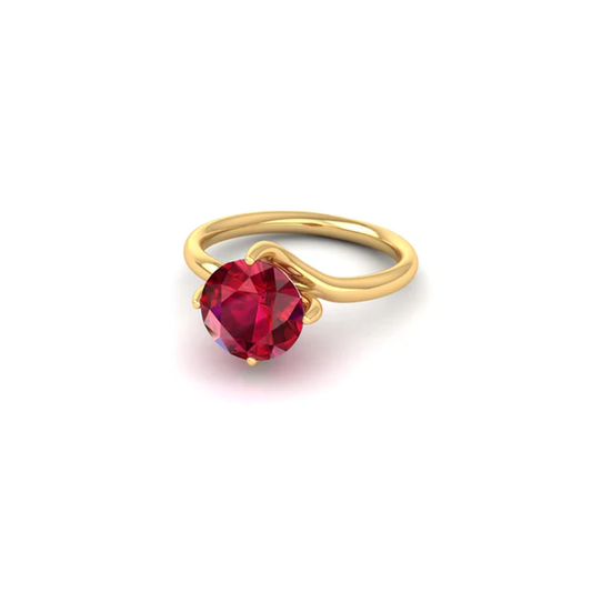 Round Cut Ruby Solitaire Ring