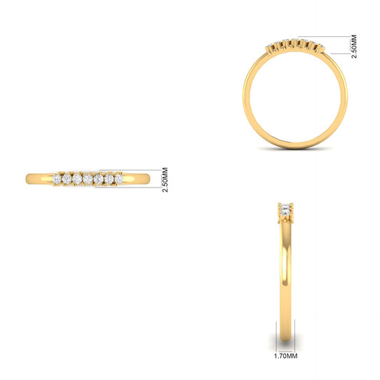 True Elegant Diamond Dainty Ring 18kt Gold Over Sterling Silver