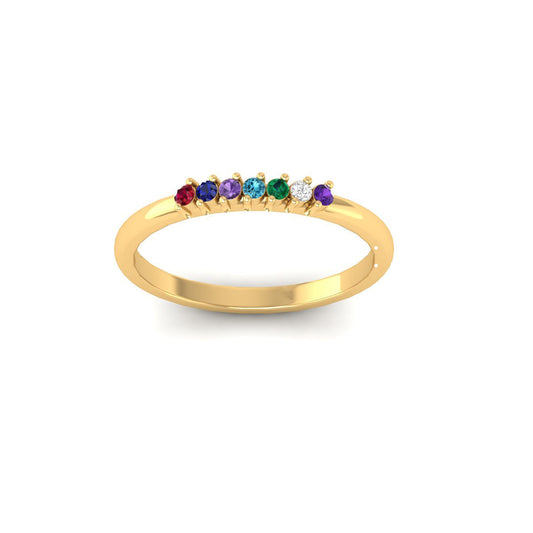 0.13CT Multicolored Gemstone Ring In 18kt Gold Over Sterling Silver