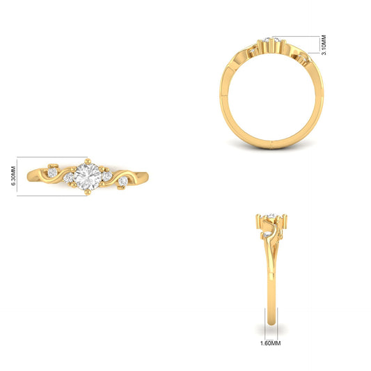 0.53 Carat Moissanite Anniversary Ring In 18kt Gold Over Sterling Silver