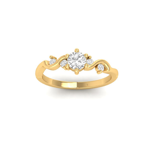0.53 Carat Moissanite Anniversary Ring In 18kt Gold Over Sterling Silver