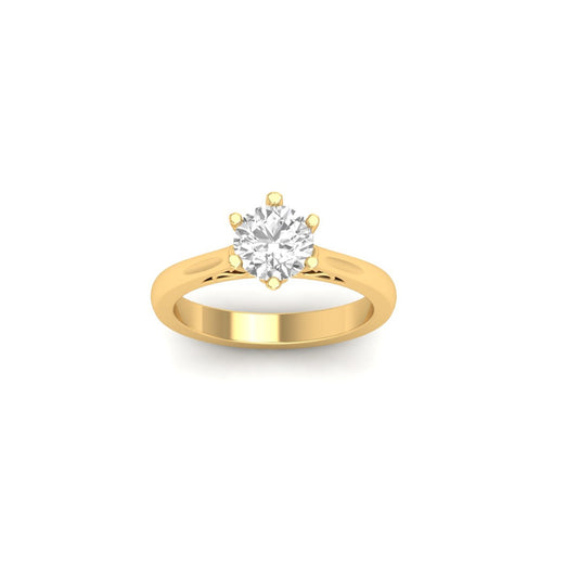 1.31 Carat Moissanite Diamond Solitaire Ring in 18kt Gold Over Sterling