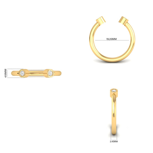 0.15CT Moissanite Dainty Open Ring in 18kt Gold Over Sterling silver