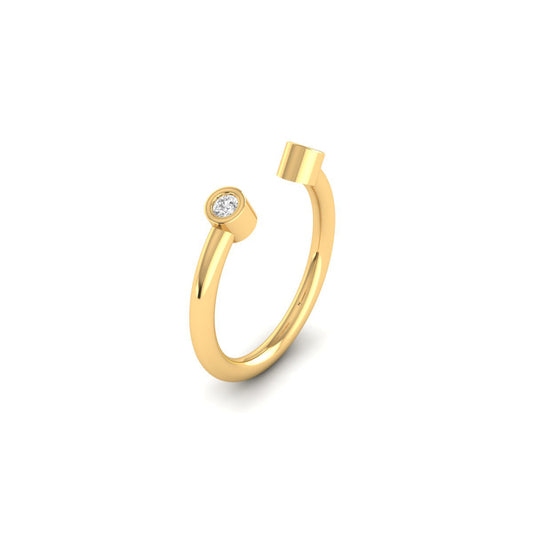 0.15CT Moissanite Dainty Open Ring in 18kt Gold Over Sterling silver