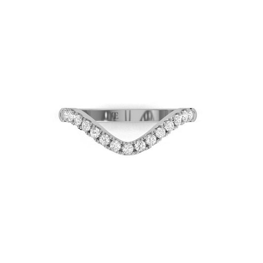 True Elegant 0.33CT Moissanite Diamond Dainty Curve Band in Sterling Silver