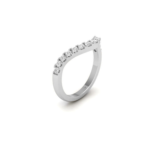 True Elegant 0.33CT Moissanite Diamond Dainty Curve Band in Sterling Silver