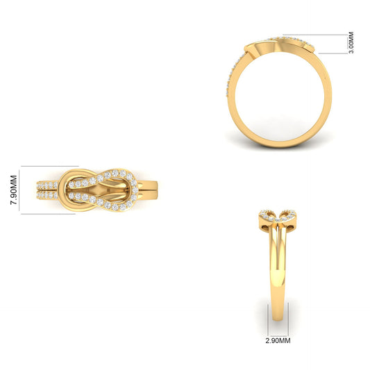 0.28CT Moissanite Knot Ring 18kt Gold Over Sterling Silver