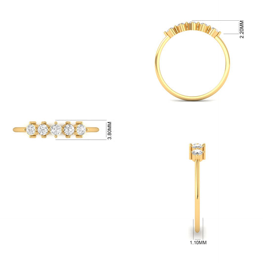 True Elegant Women's Moissanite Rings 18kt Gold Over Sterling Silver