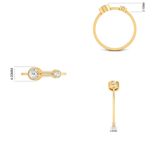 True Elegant Bezel Set Moissanite Dainty Ring 18kt Gold Over Sterling Silver