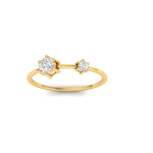 0.30CT Moissanite Dainty Ring 18kt Gold Over Sterling Silver