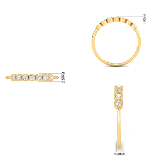 0.21ct Moissanite Bezel Anniversary Ring 18kt Gold Over Sterling Silver