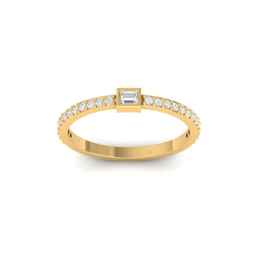 0.27CT Women's Moissanite Engagement Ring 18kt Gold Over Sterling Silver