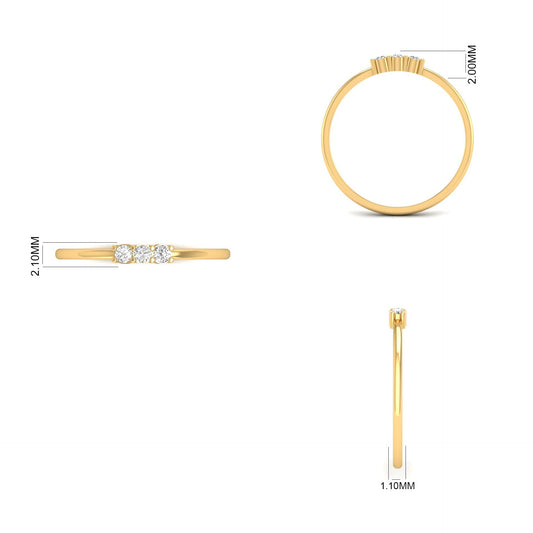 0.9Carat Dainty Moissanite Promise Ring 18kt Gold Over Sterling Silver