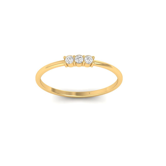0.9Carat Dainty Moissanite Promise Ring 18kt Gold Over Sterling Silver