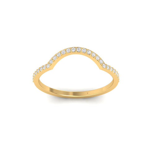 0.14CT Moissanite Curve Band Ring 18kt Gold Over Sterling Silver
