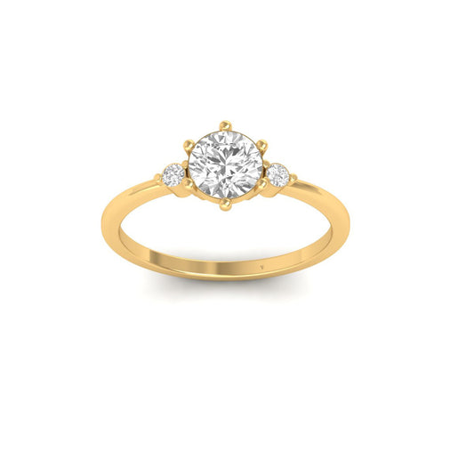 0.83CT Moissanite Diamond Engagement Ring 18kt Gold Over Sterling Silver