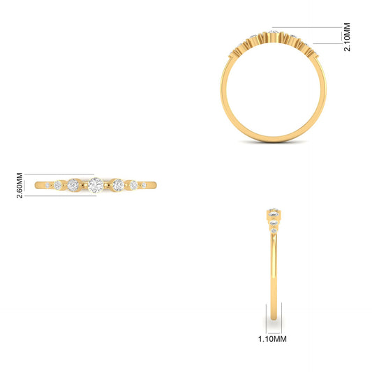 0.15CT Moissanite Diamond Bezel Set Ring 18kt Gold Over Sterling Silver