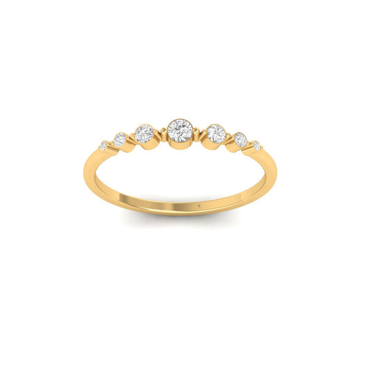 0.15CT Moissanite Diamond Bezel Set Ring 18kt Gold Over Sterling Silver