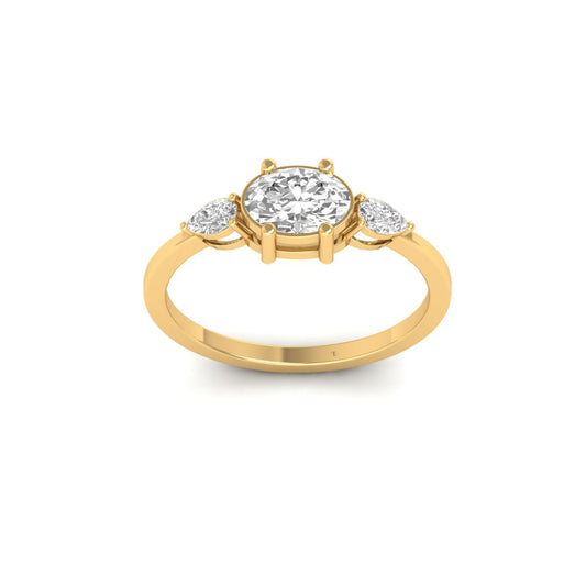 0.85CT Emerald Cut Moissanite Engagement Ring 18kt Gold Over Sterling Silver