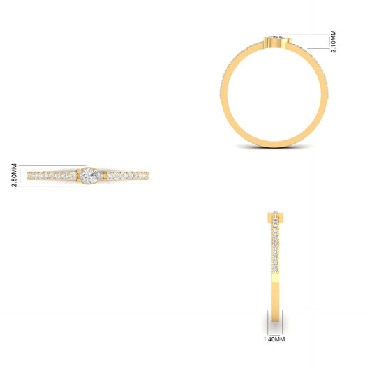 0.23CT Pear Moissanite Diamond Ring In 18kt Gold Over Sterling Silver