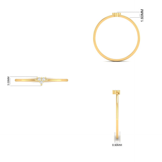 True Elegant Moissanite Dainty Three Stone Promise Ring