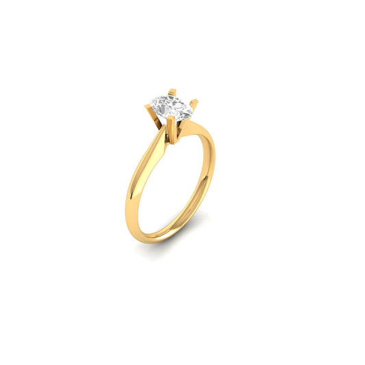 0.75CT Oval Moissanite Diamond Engagement Ring In 18kt Gold Over Sterling Silver
