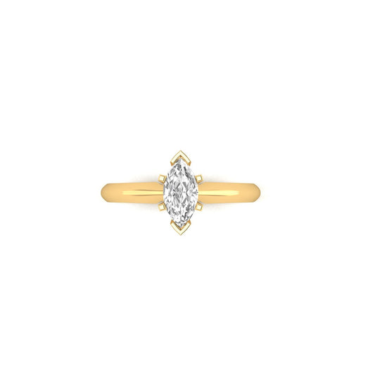 0.52CT Marquise Moissanite Diamond Engagement Ring In 18kt Gold Over Sterling Silver
