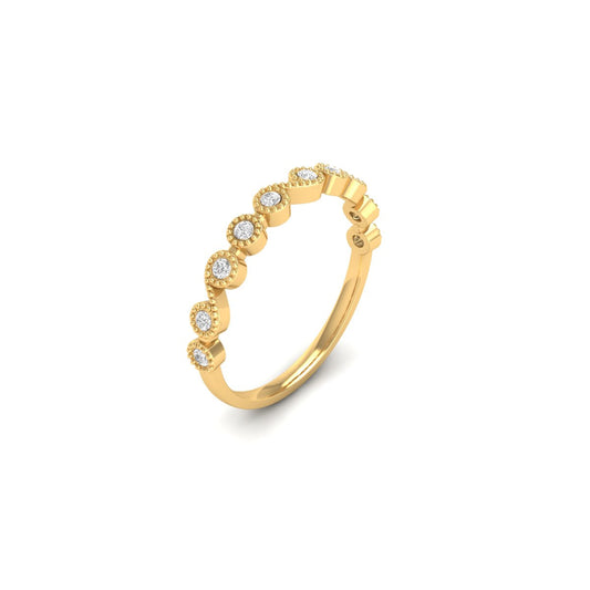 True Elegant Moissanite Band Ring 18kt Gold Over Sterling Silver