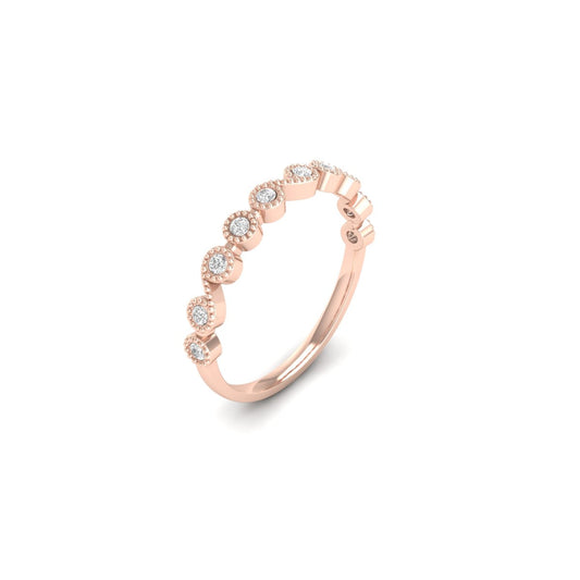 1.0Ct Moissanite Dainty Band Ring In 18kt Rose Gold Over Sterling Silver