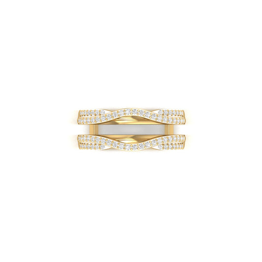 0.35ct Moissanite Diamond Engagement Insert Ring In 18kt Gold Over Sterling Silver