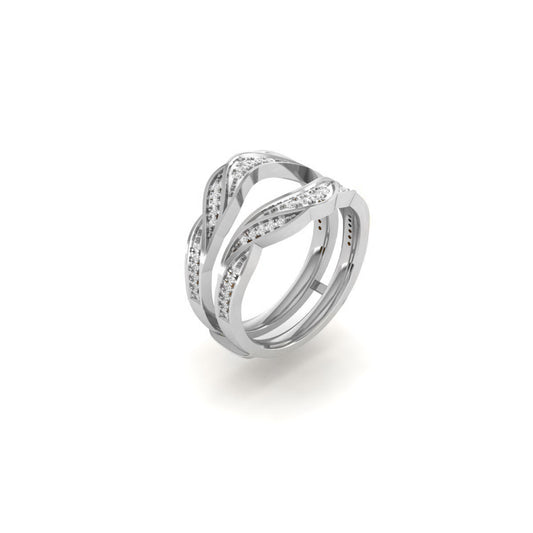 Sterling Silver 0.17ct Moissanite Diamond Engagement Insert Open Ring