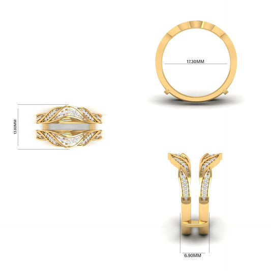 True Elegant 0.17ct Moissanite Diamond Engagement Insert Open Ring In 18kt Rose Gold Over Sterling Silver